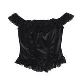 Women Tops Summer Slim Fit T-shirt Sexy Lace Top