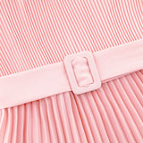 Women Date Dress Fall/Winter Slim Long Sleeve round Neck Pleated Long Dress