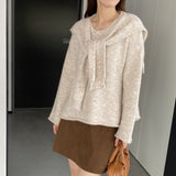 Women Knitted Two-Piece Set Jia Woven Long Sleeve round Neck Shawl Two-Piece Sweater