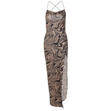 Women Dresses Summer Sexy Backless Sleeveless Split Dress