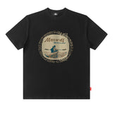 Men T Shirt Vintage Print Short Sleeves T-shirt Men