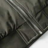 Unisex Winter Cotton Coat Winter Baseball Uniform Cotton-Padded Clothes Retro Loose Pockets Decorative Cotton-Padded Clothes