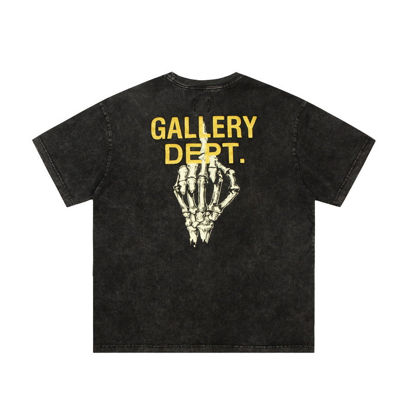 Gallery Dept T Shitrs Washing Black Short Sleeve Los Angeles Male and Female Large Size