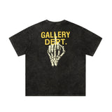 Gallery Dept T Shitrs Washing Black Short Sleeve Los Angeles Male and Female Large Size