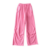 Women Sweatpants Straight Loose Tappered Casual Sweatpants Wide Leg Pants