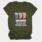 Warning the girls are stylish casual print short sleeves