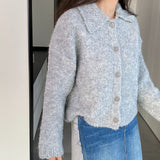 Women Cardigan Sweater Spring Sweater Cardigan Wool Loose Button Lapel Y913