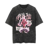 Washed Summer Vintage Printed T-Shirt Rap Men's and Women's Short Sleeves