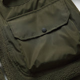 Unisex Winter Cotton Coat Stitching Lambswool Stand-up Collar Cotton-Padded Clothes Vintage Loose Cargo Cotton-Padded Jacket