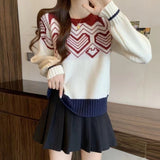 Women Knitwear Spring and Autumn round Neck Knitwear Loose Cropped Sweater