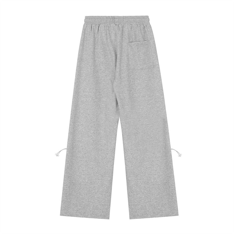 Men Sweatpants Straight Loose Track Sweatpants Simple Embroidery Casual Wide-Leg Trousers