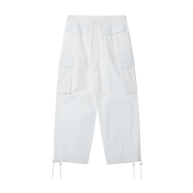 Men Sweatpants Cargo Pants Casual Pants Loose Wide Leg Pants Solid Color Straight Mopping Pants