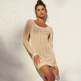 Beach Sweater Dress Summer Sexy Knitted Cutout Beach Bikini Swimsuit Blouse