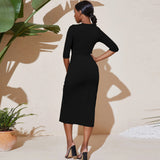 Women Dress Autumn and Winter Dress Knitted Sheath Dress