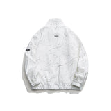Unisex Jacket Spring and Autumn Vintage Stand Collar Top Jacket Baggy Coat