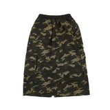 Women Long Skirt Camouflage Workwear Midi Skirt Multi-Pocket Multi-Button Zipper Skirt