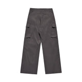 Men Sweatpants Pleated Multi-Pocket Cargo Pants Sports Straight-Leg Wide-Leg Pants