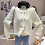 Women Knitwear Spring and Autumn round Neck Sweater Loose Knitted Cardigan
