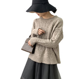 Women Winter Knitted Sweater Autumn Long Sleeve Sweater round Neck Sweater 8t3007