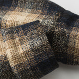 Unisex Winter Cotton Coat Plaid Decoration Lapel Cotton-Padded Coat Vintage Cotton-Padded Jacket