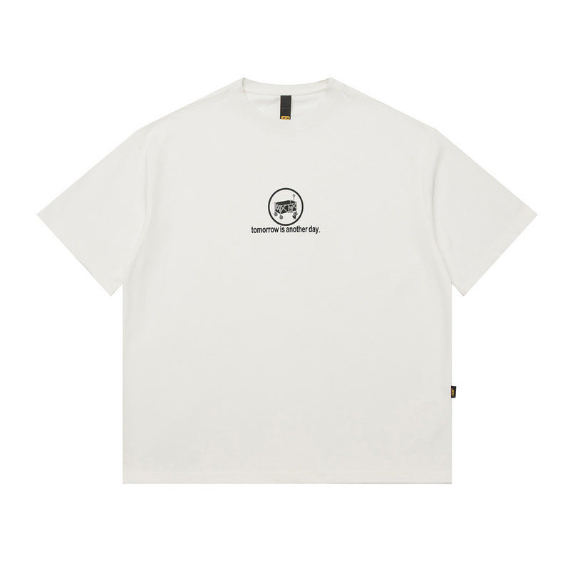 Men T Shirt Summer Vintage Printed round Neck Short Sleeve T-shirt