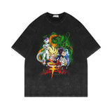 Washed and old retro short-sleeved T-shirt oversize high street half-sleeves