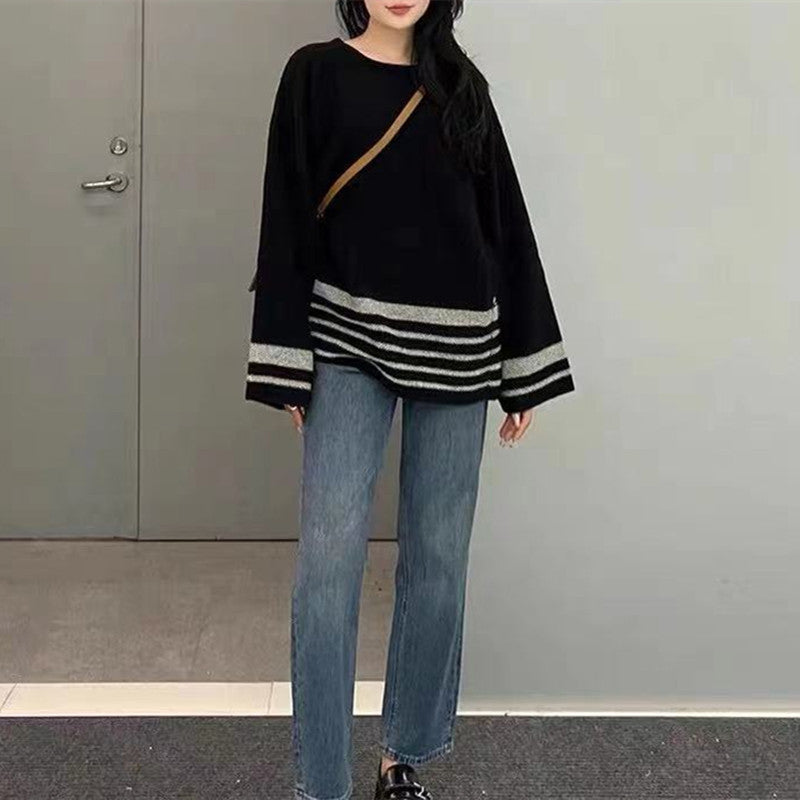Women Knitwear Autumn and Winter round Neck Knitwear Loose Sweater