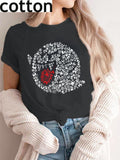 2024Funny Boo Portrait Graphic  Cotton T-Shirt Summer