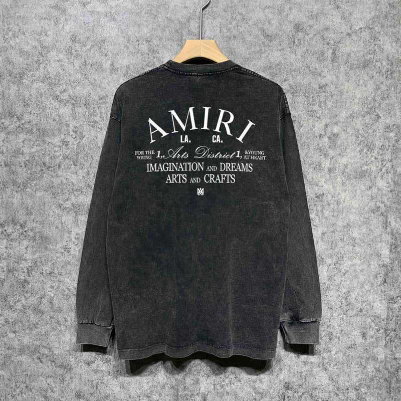 Amiri Long Sleeve Shirt Vintage T Shirt Washed and Worn Vintage Long Sleeve T-shirt
