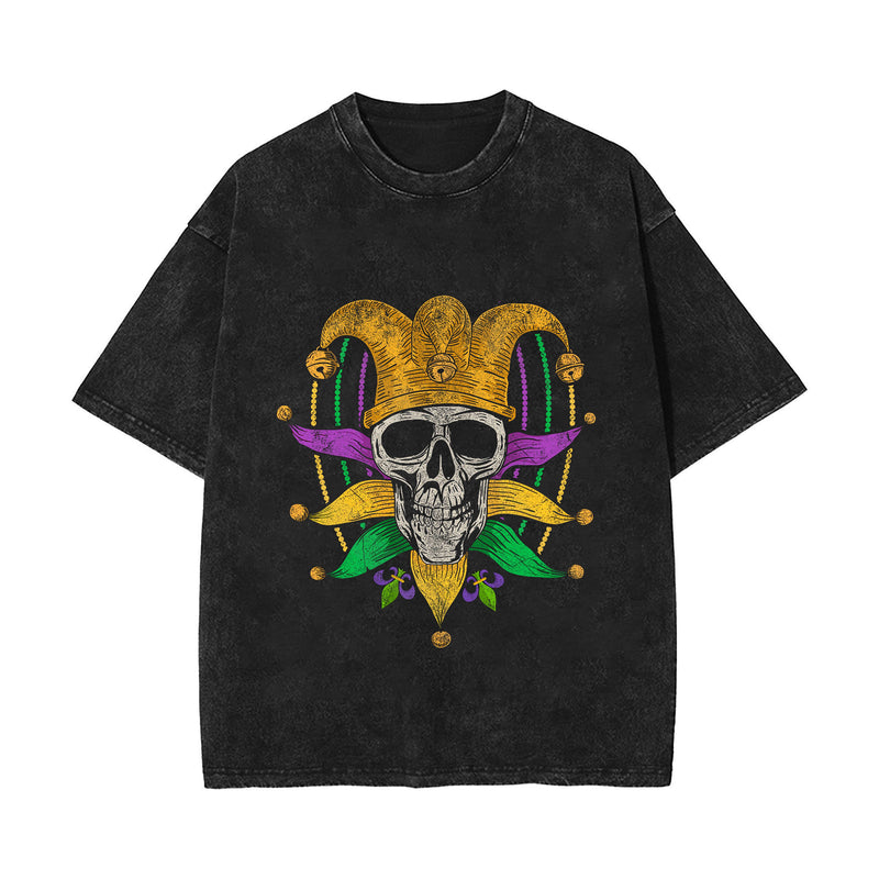 Mardi Gras Carnival, washed and made old vintage short-sleeved T-shirts