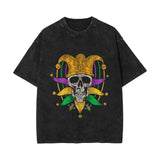 Mardi Gras Carnival, washed and made old vintage short-sleeved T-shirts