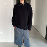 Women Winter Knitted Sweater Autumn and Winter Loose-Fitting Long Sleeve Sweater 1t8850