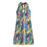 Women Dresses Summer V-neck Hip Dress Backless Sexy Skirt (Xds0414)