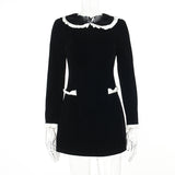 Women Dresses Velvet Dress Autumn and Winter Short Skirt