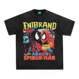 2024Vintage Washed T-shirt Marvel Spider-Man Printed