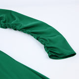 Women Dress Green Satin Waist Princess Dress Women Elegant Puff Sleeve Dress
