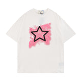 Men T Shirt Five-Pointed Star Graffiti Couple Short Sleeve T-shirt