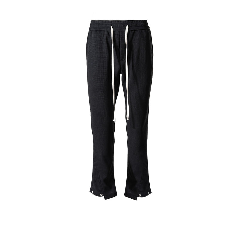 MIJKO Men's Vintage Pants MIJKO Men's Women's Autumn and Winter Wide-footed Pants Waffle Drawstring Casual Pants