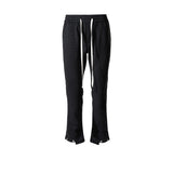 MIJKO Men's Vintage Pants MIJKO Men's Women's Autumn and Winter Wide-footed Pants Waffle Drawstring Casual Pants