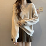 Women Knitted Pullover Autumn and Winter Loose Knitwear Top