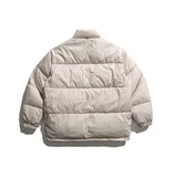 Unisex Winter Cotton Coat Stitching Hooded down Jacket Retro Warm down Jacket