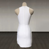 Women's Evening Dress round Neck Sleeveless Voile Slim Dress Bandage One-Piece Dress