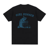 Girl Dinner Funny Cute Raccoon Graphics Tee Shirt for Men