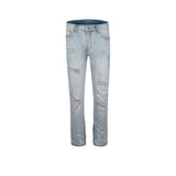 MIJKO Men's Vintage Pants MIJKO Zipper Pants Trendy Men's and Women's Ripped Washed Jeans