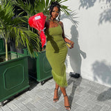 Women Dresses Spring Sexy Backless Slim Fit Long Dress