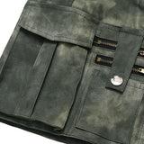 Women Skirt Tie-Dyed PU Leather Miniskirt Summer A- line Skirt