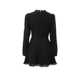 Women Dress Lace Dress Spring round Neck A- line Skirt
