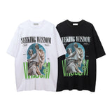 Men Vintage T-Shirt Statue Printed Short Sleeve T-shirt