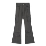 Women Pants Multi-Pocket Workwear Bell-Bottom Pants Women's Trousers