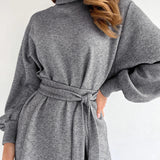 Women Dress Autumn and Winter Turtleneck Knitted Sweater Dress